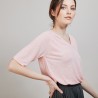 T-shirt en lin manches coudes - Bonbon 6882 aubepine - 24 Rose clair