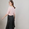 T-shirt en lin manches coudes - Bonbon 6882 aubepine - 24 Rose clair