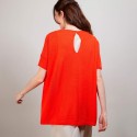 T-shirt col rond en viscose crepe - Bibiche 6883 flamine - 15 Orange