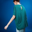 T-shirt col rond en viscose crepe - Bibiche 6852 meleze - 21 Vert foncé