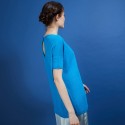 T-shirt col rond en viscose crepe - Bibiche 6843 azur - 49 Turquoise