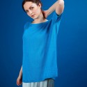 T-shirt col rond en viscose crepe - Bibiche 6843 azur - 49 Turquoise