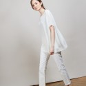 T-shirt col rond en viscose crepe - Bibiche 6800 blanc - 82 Ecru