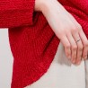 Pull col V en soie coton et laine - Blovis 6881 grenade - 26 Rose foncé