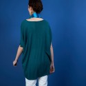 T-shirt long en lin flammé - Bil 6850 meleze - 21 Vert foncé