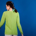 Pull col rond en soie coton et laine - Benji 6852 pollen - 90 Vert anis