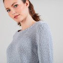 Pull col rond en soie coton et laine - Benji 6811 gris clair - 11 Gris clair