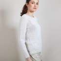 Pull col rond en soie coton et laine - Benji 6800 blanc - 82 Ecru