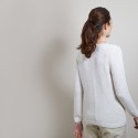 Pull col rond en soie coton et laine - Benji 6800 blanc - 82 Ecru