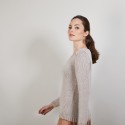 Pull col rond en soie coton et laine - Benji 6801 beige - 13 Beige moyen