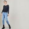 Pull col rond 100% Laine - Betina 7011 ombre - 10 Gris foncé