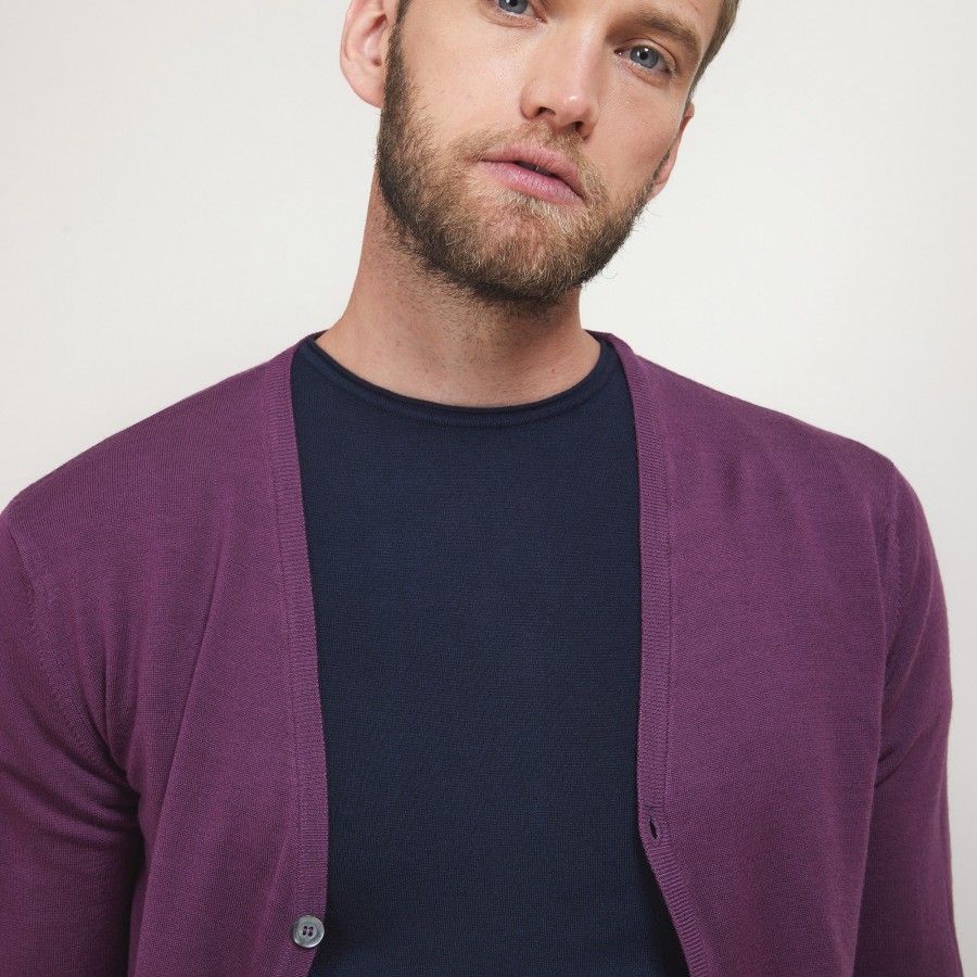 Gilet boutonné en laine mérinos - Etienne