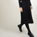 Jupe plissée en laine - Faustina 7010 noir - 01 Noir
