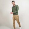 Pull col polo en laine - Beni 7050 bronze - 83 Kaki