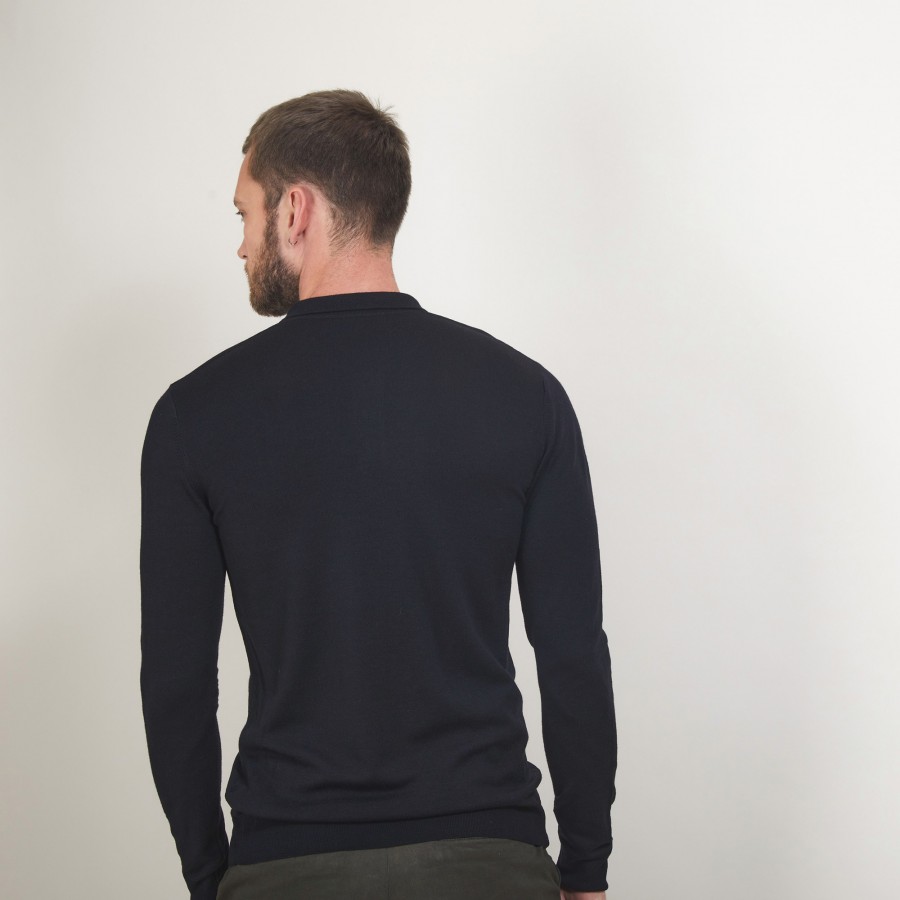 Pull col polo en laine mérinos - Eni