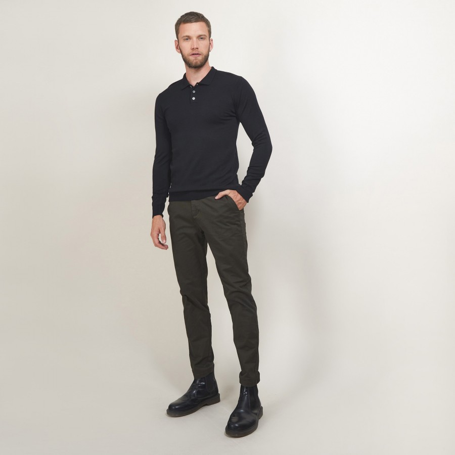 Pull col polo en laine mérinos - Eni