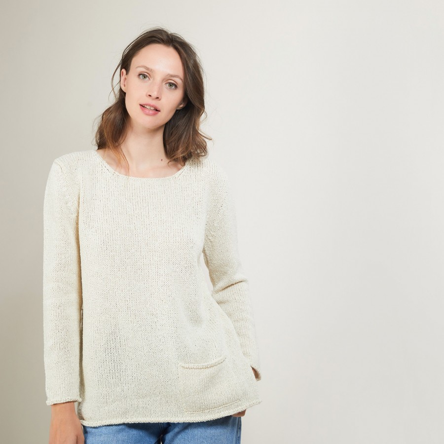 Round-neck wool and silk sweater - Bajira