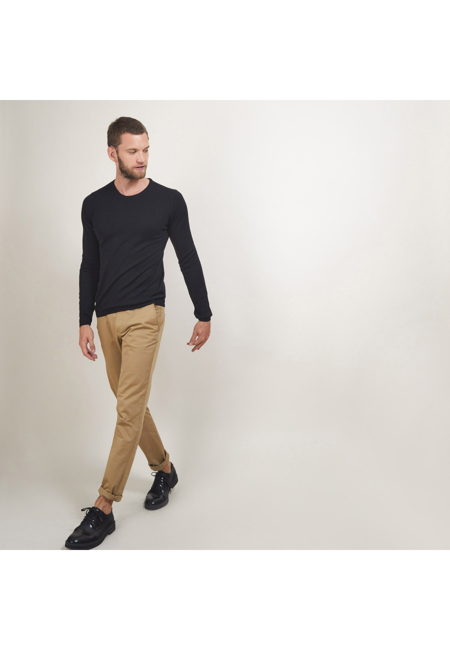 Pull col rond en laine mérinos - Eddie