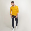 Pull col V en laine - Badyss 7060 safran - 89 Moutarde