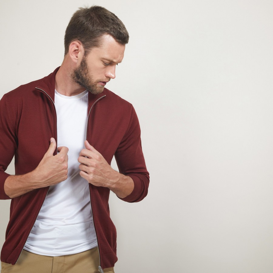 Gilet zippé en laine mérinos - Estian
