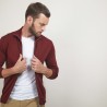 Gilet zippé en laine - Bastian 7082 grenat - 51 Bordeaux