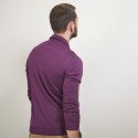 Gilet zippé en laine - Bastian 7085 damas - 18 Violet foncé