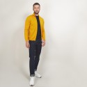Gilet zippé en laine - Bastian 7060 safran - 89 Moutarde