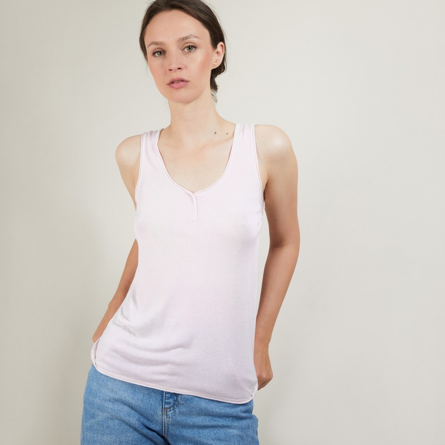 Débardeur en bambou cachemire - Bonnie 7084 opale - 24 Rose clair