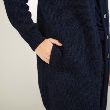 Long gilet 2 poches en mohair - Gaya 7040 marine - 05 Bleu marine