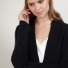 Gilet court en cachemire avec poches - Basma 7010 noir - 01 Noir