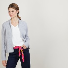 Short cashmere cardigan with pockets - Basma