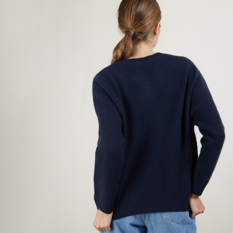 Pull loose en cachemire - Bess 7040 marine - 05 Bleu marine