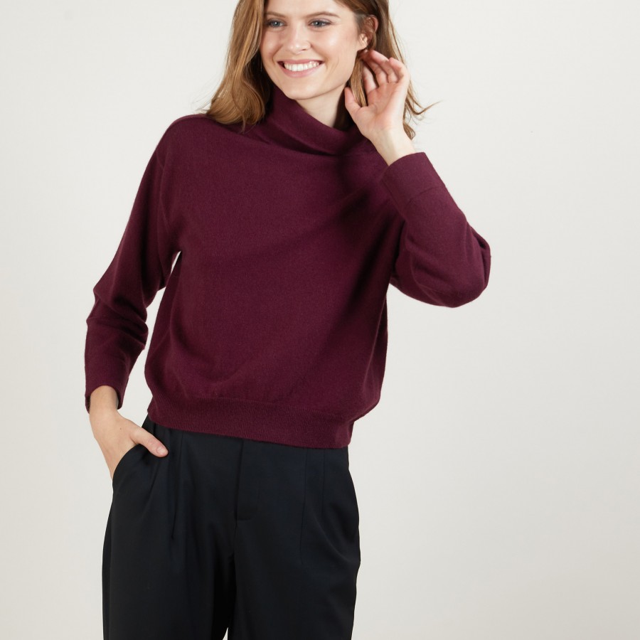 Cashmere turtleneck sweater with hammer armholes - Beverly