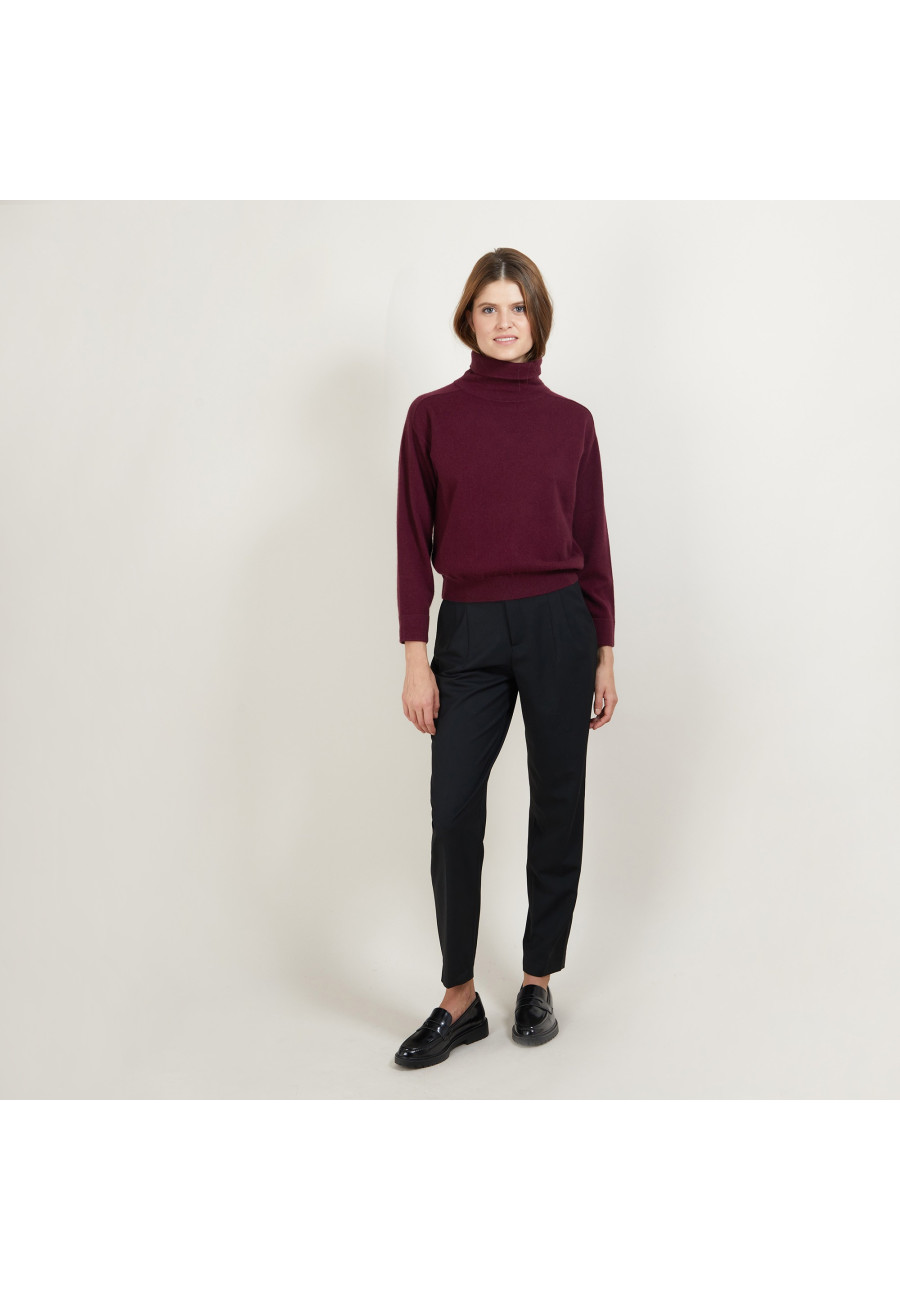 Cashmere turtleneck sweater with hammer armholes - Beverlie