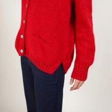 V-neck cardigan in wool and silk - Bilan