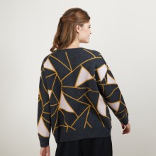 Pull à motifs géométriques en cachemire - Felix - 7103 dune/vapeur/arome - 13 Beige moyen
