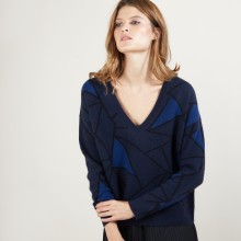 Pull à motifs géométriques en cachemire - Felix - 7103 dune/vapeur/arome - 13 Beige moyen