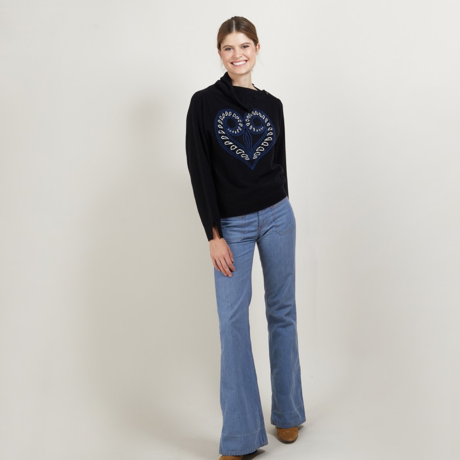 Cashmere sweater with high collar GRETEL