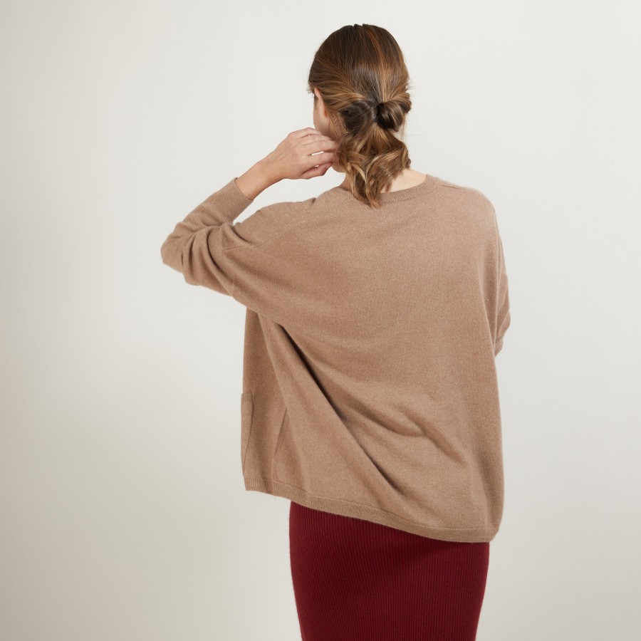 Cardigan en cachemire - Brune 7030 desert - 46 Marron clair