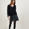 Pull court col V en cachemire - Balba 7010 noir - 01 Noir