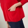 Pull court col V en cachemire - Balba 7080 dahlia - 52 Rouge