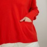 Pull court col V en cachemire - Balba 7081 fusion - 15 Orange