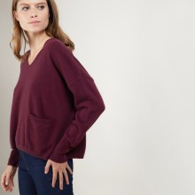 Short cashmere V-neck sweater - Balba