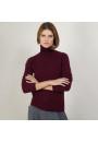 Pull col roulé en cachemire - Bauhaus 7085 damas - 18 Violet foncé