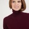 Pull col roulé en cachemire - Bauhaus 7085 damas - 18 Violet foncé