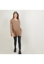 Pull ample col V en cachemire - Belinda 7030 desert - 46 Marron clair