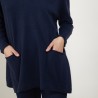 Pull ample col V en cachemire - Belinda 7040 marine - 05 Bleu marine