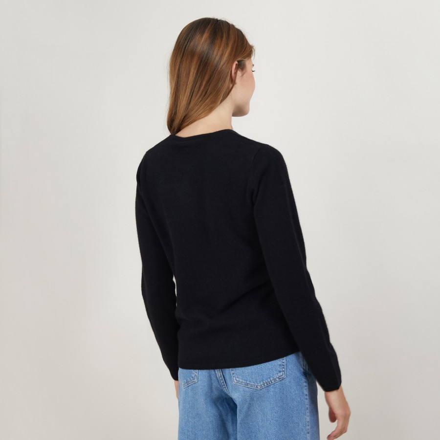 Round neck sweater 100% cashmere. BERLINE