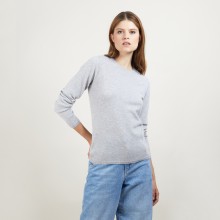 Pull col rond en cachemire - Berline 7013 vapeur - 09 Gris moyen