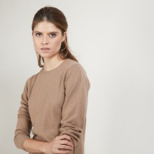 Round neck sweater 100% cashmere. BERLINE